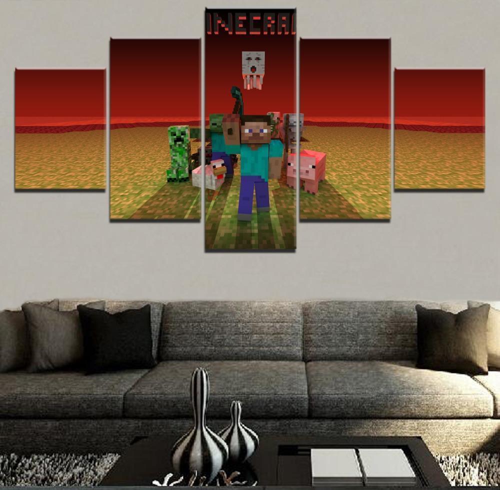 Minecraft Poster 3 Gaming Canvas Wall Art