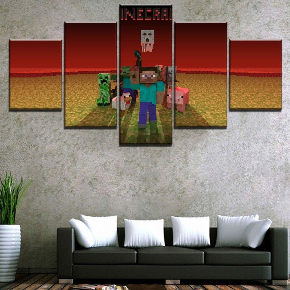 Minecraft Poster 3 Gaming Canvas Wall Art