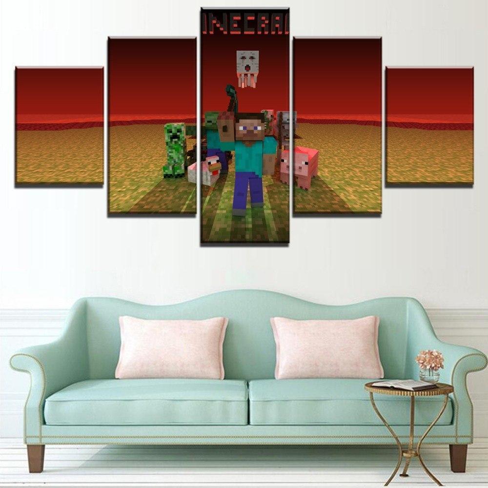 Minecraft Poster 3 Gaming Canvas Wall Art