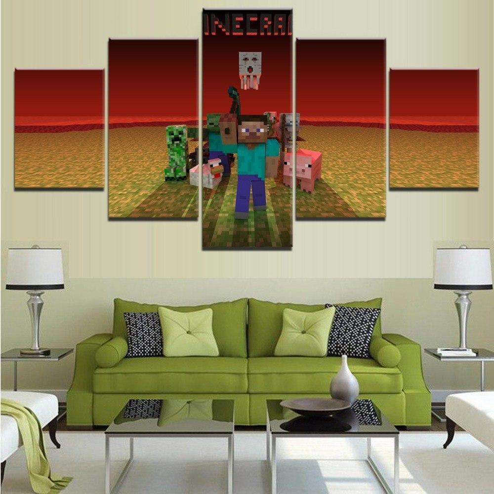 Minecraft Poster 3 Gaming Canvas Wall Art