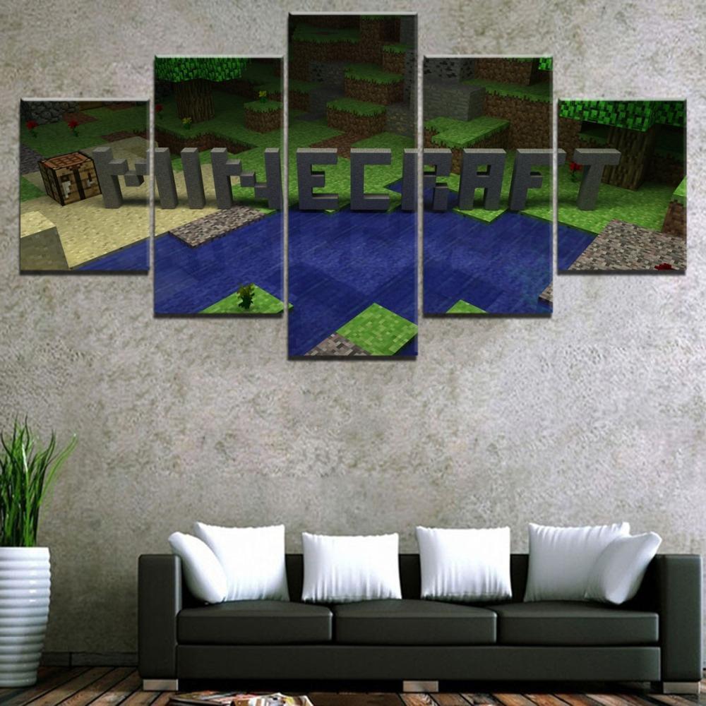 Minecraft Poster 4 Gaming Canvas Wall Art