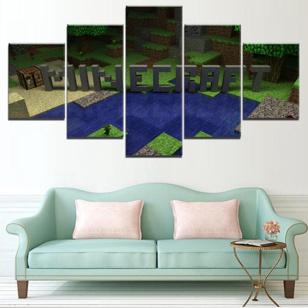 Minecraft Poster 4 Gaming Canvas Wall Art