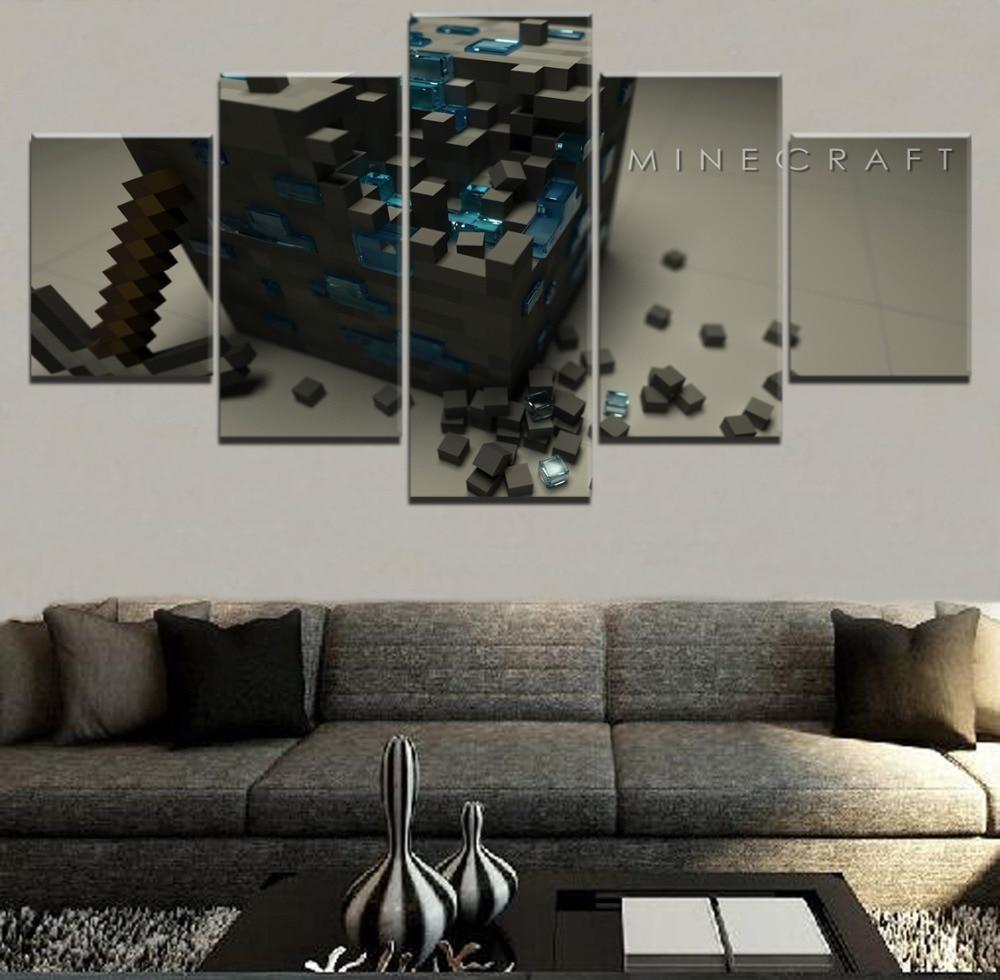 Minecraft Poster 5 Gaming Canvas Wall Art