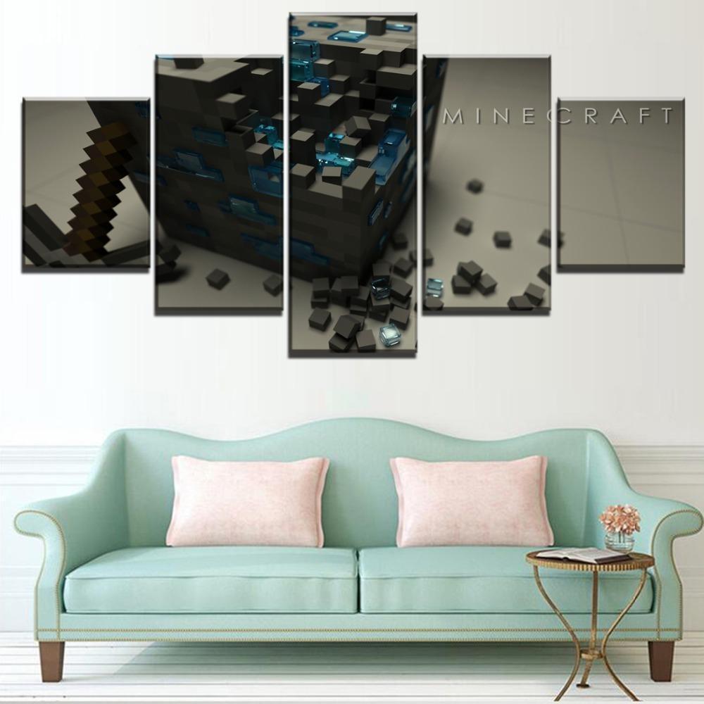 Minecraft Poster 5 Gaming Canvas Wall Art