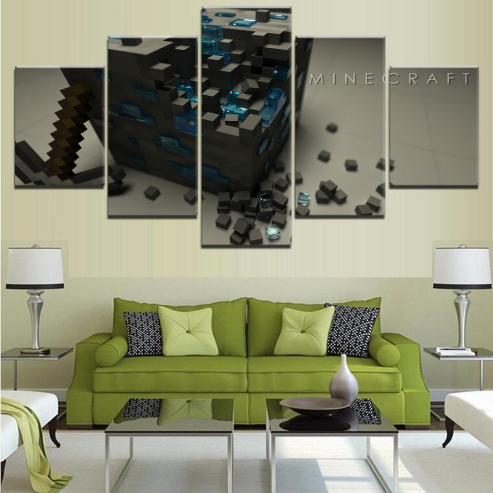 Minecraft Poster 5 Gaming Canvas Wall Art