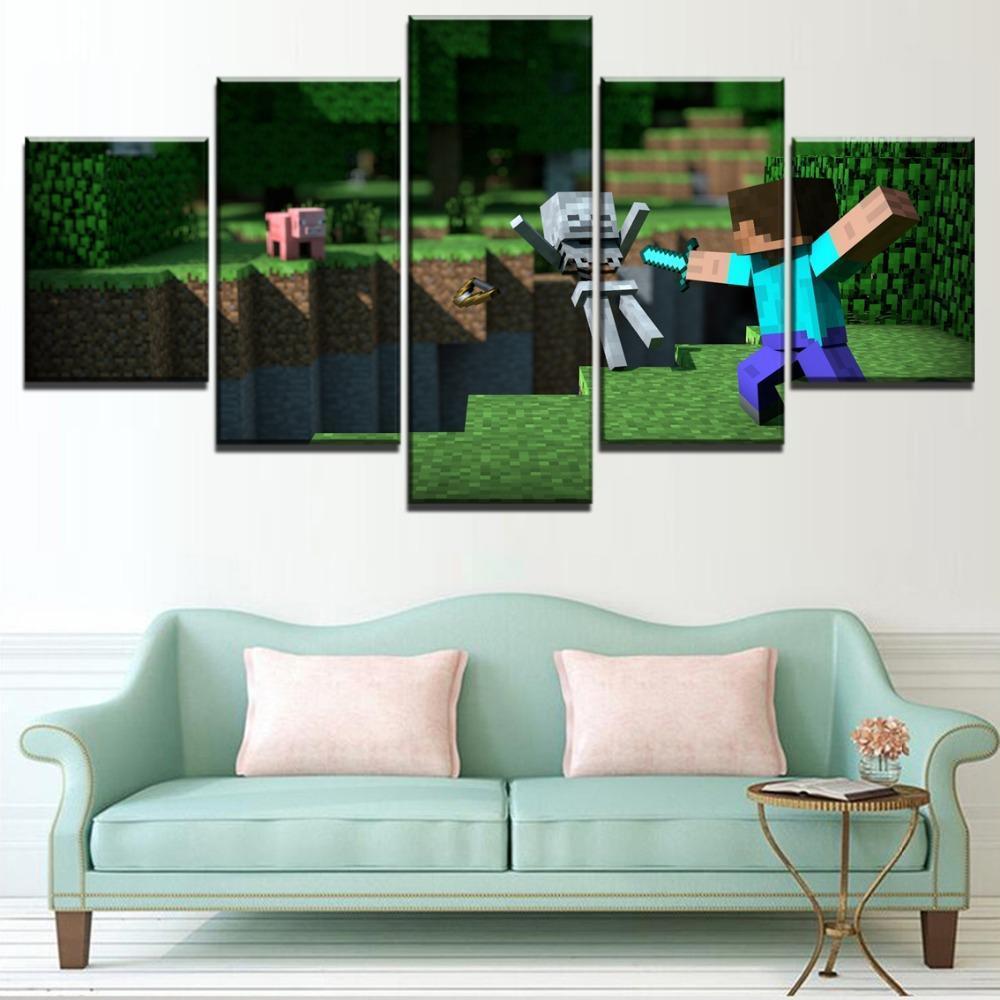 Minecraft Poster 6 Gaming Canvas Wall Art