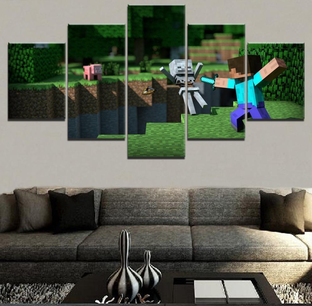 Minecraft Poster 6 Gaming Canvas Wall Art