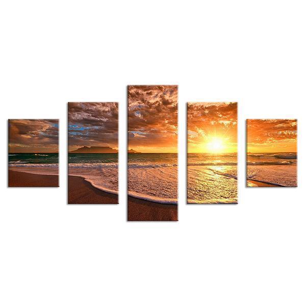 Moment Before Sunset On Beach Paradise Nature Canvas Wall Art