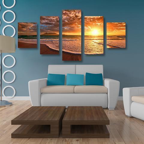 Moment Before Sunset On Beach Paradise Nature Canvas Wall Art