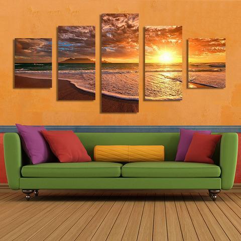 Moment Before Sunset On Beach Paradise Nature Canvas Wall Art