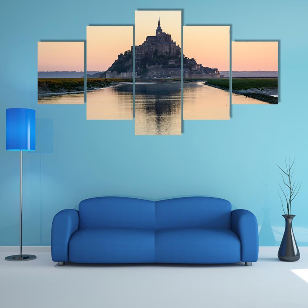 Mont-saint-michel With Couesnon River Nature Canvas Wall Art