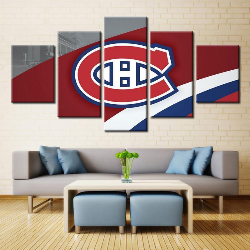 Montreal Canadians Logo 3   Ice Hockey Canvas Wall Art