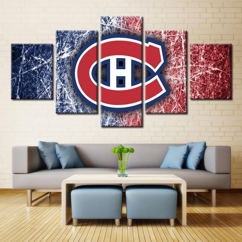 Montreal Canadiens Logo   Ice Hockey Canvas Wall Art