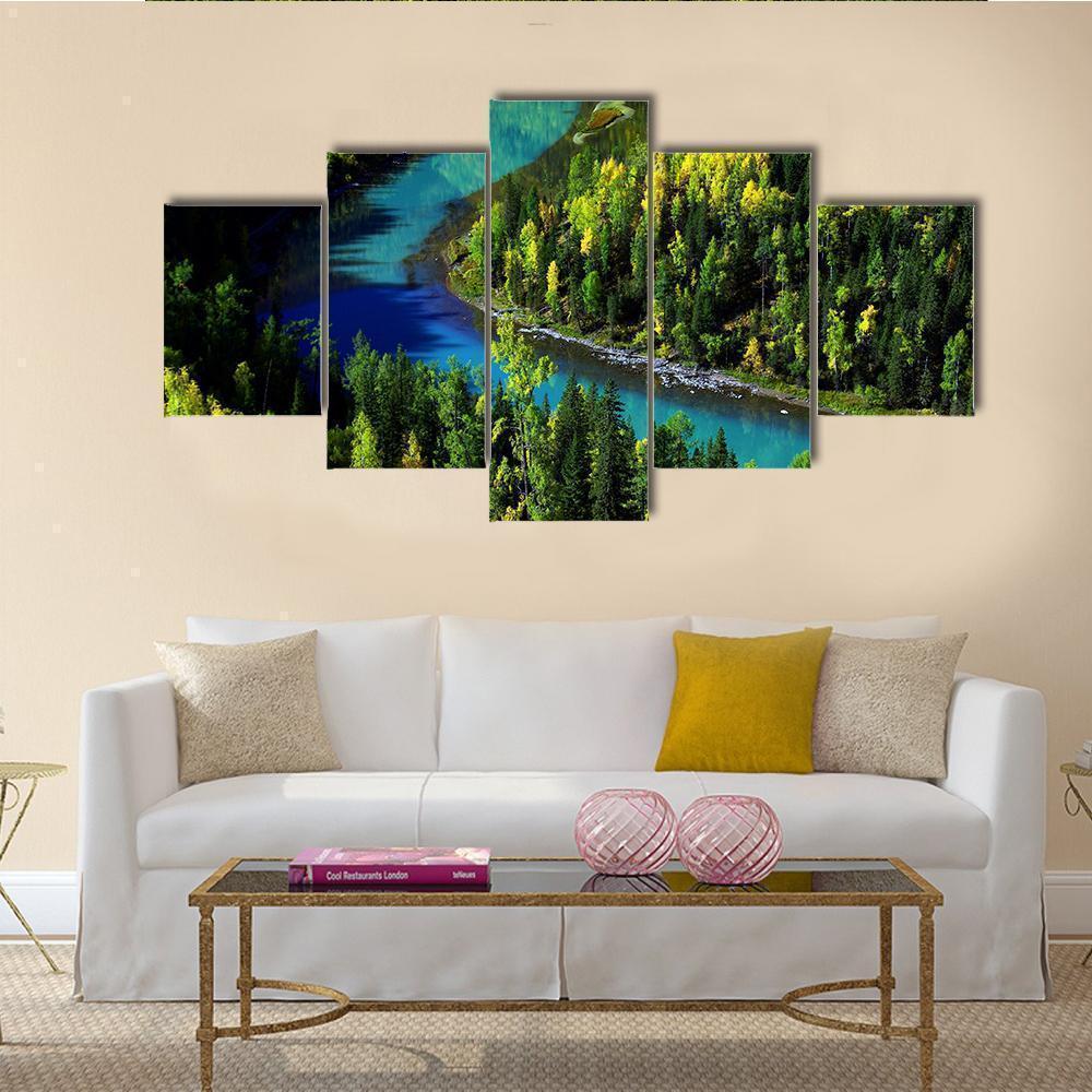 Moon Bay In Kanak Lake Nature Canvas Wall Art