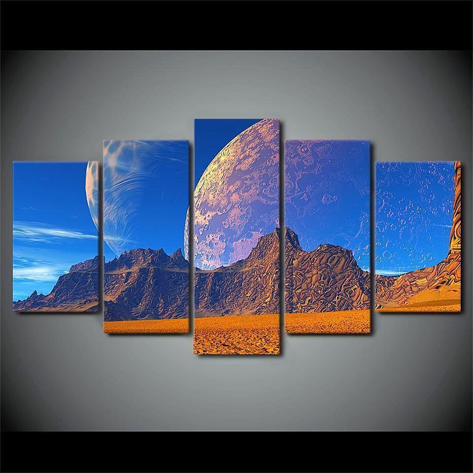 Moon Shadow Space Universe Canvas Wall Art