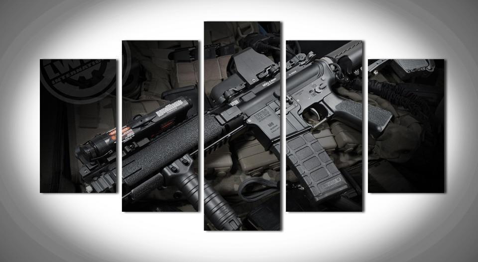 Mordern Machine Gun Army Canvas Wall Art