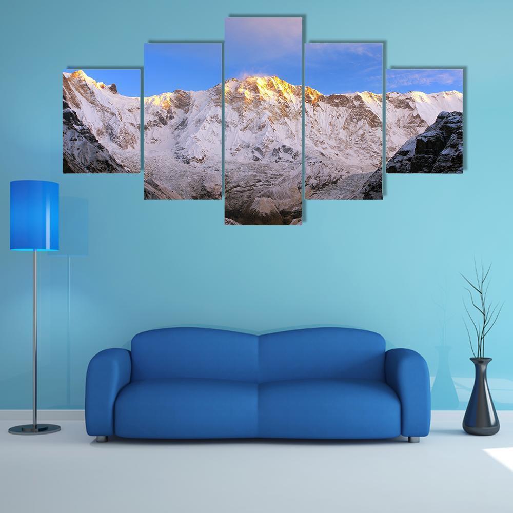 Morning View Of Mount Annapurna Nature Canvas Wall Art