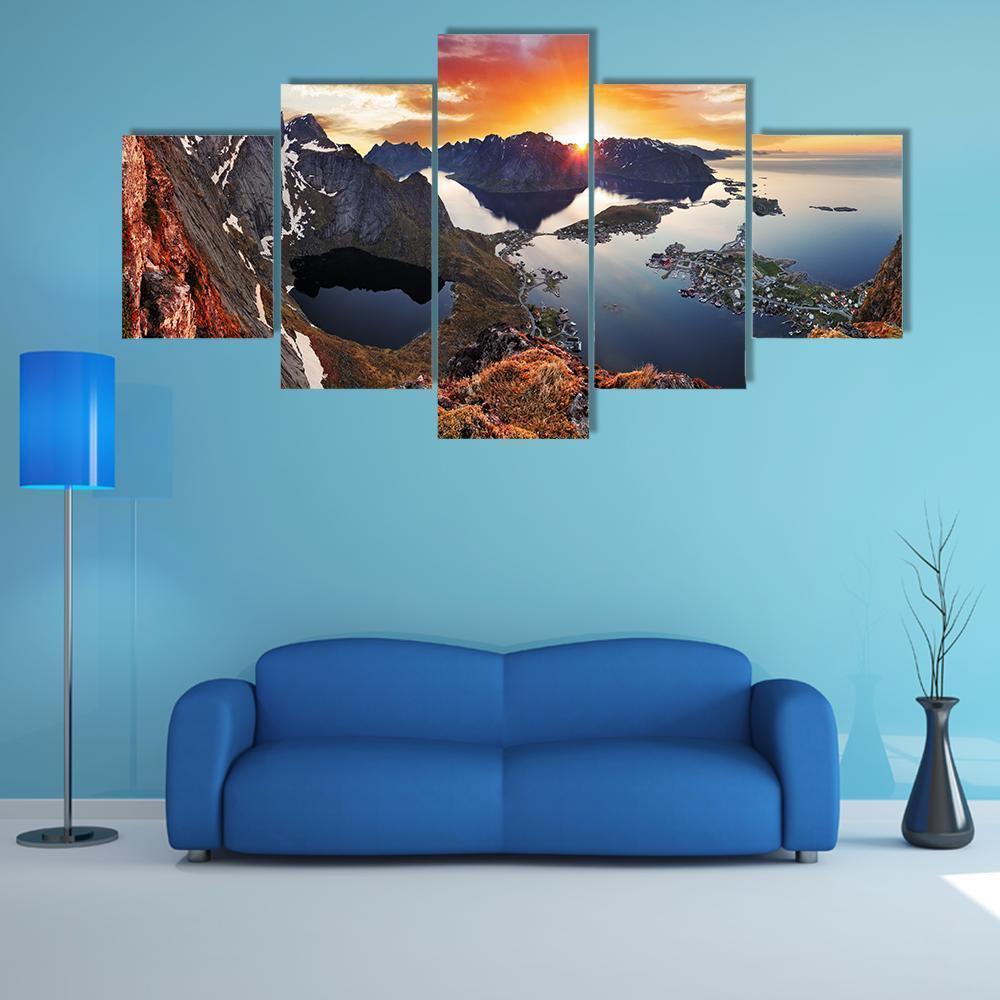 Mountain Coast Landscape At Sunset Nature Canvas Wall Art