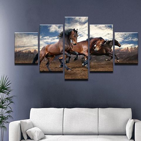 Mountain Horses Animal Canvas Wall Art