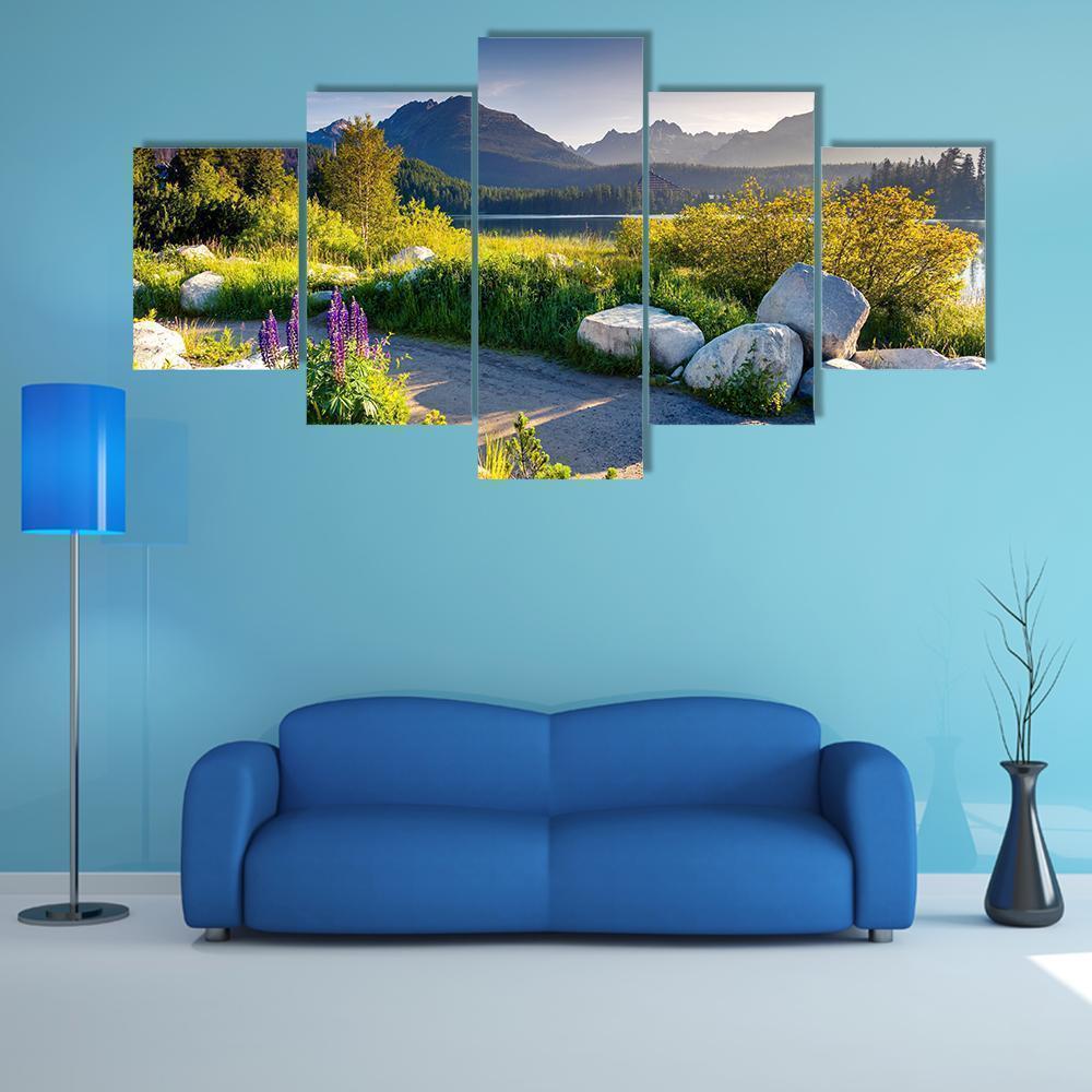 Mountain Lake In Slovakia Nature Canvas Wall Art