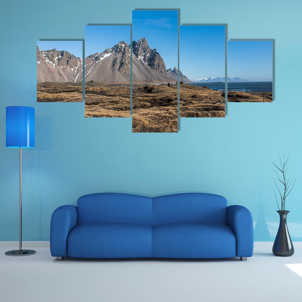 Mountain Landscape In Iceland Nature Canvas Wall Art