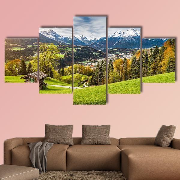 Mountain Landscape In The Bavarian Alps Nature Canvas Wall Art