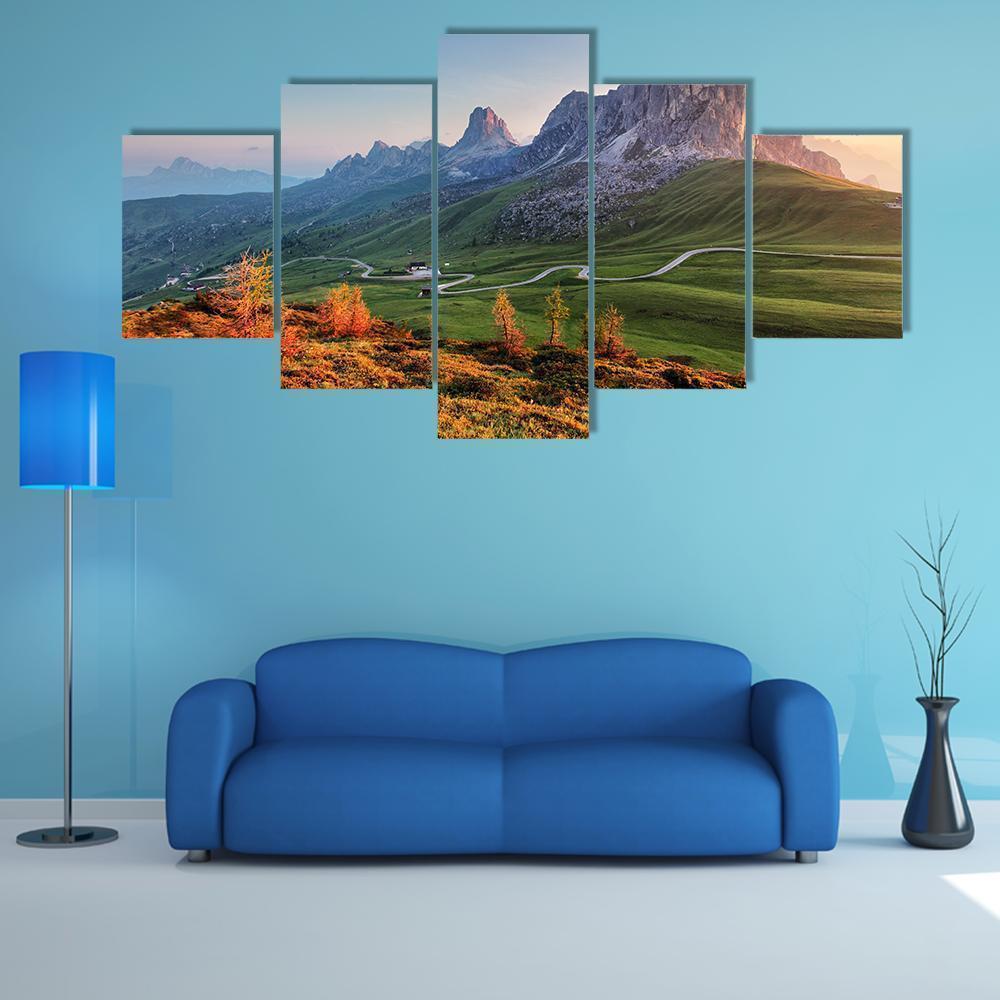 Mountain Landscape With Dolomites Nature Canvas Wall Art