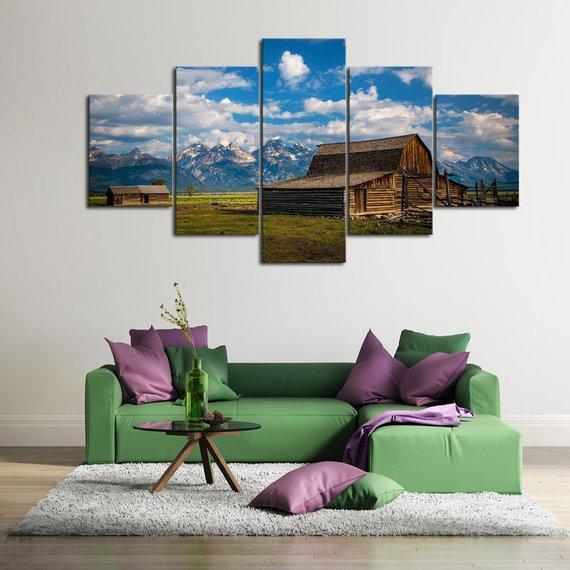 Mountain Ranch Nature Canvas Wall Art