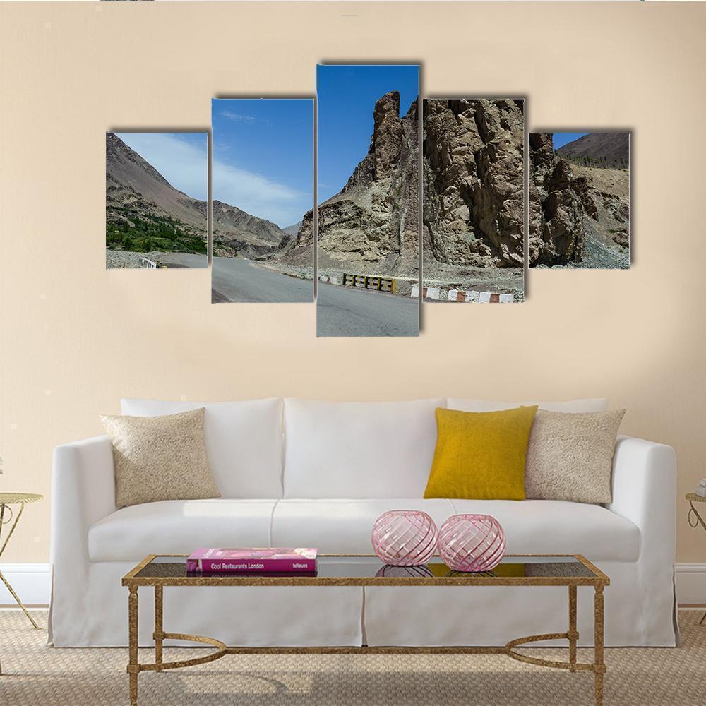 Mountain Road In Leh Nature Canvas Wall Art