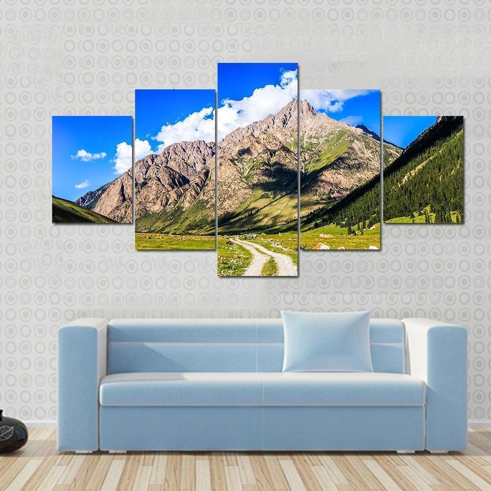 Mountain Road Landscape Nature Canvas Wall Art