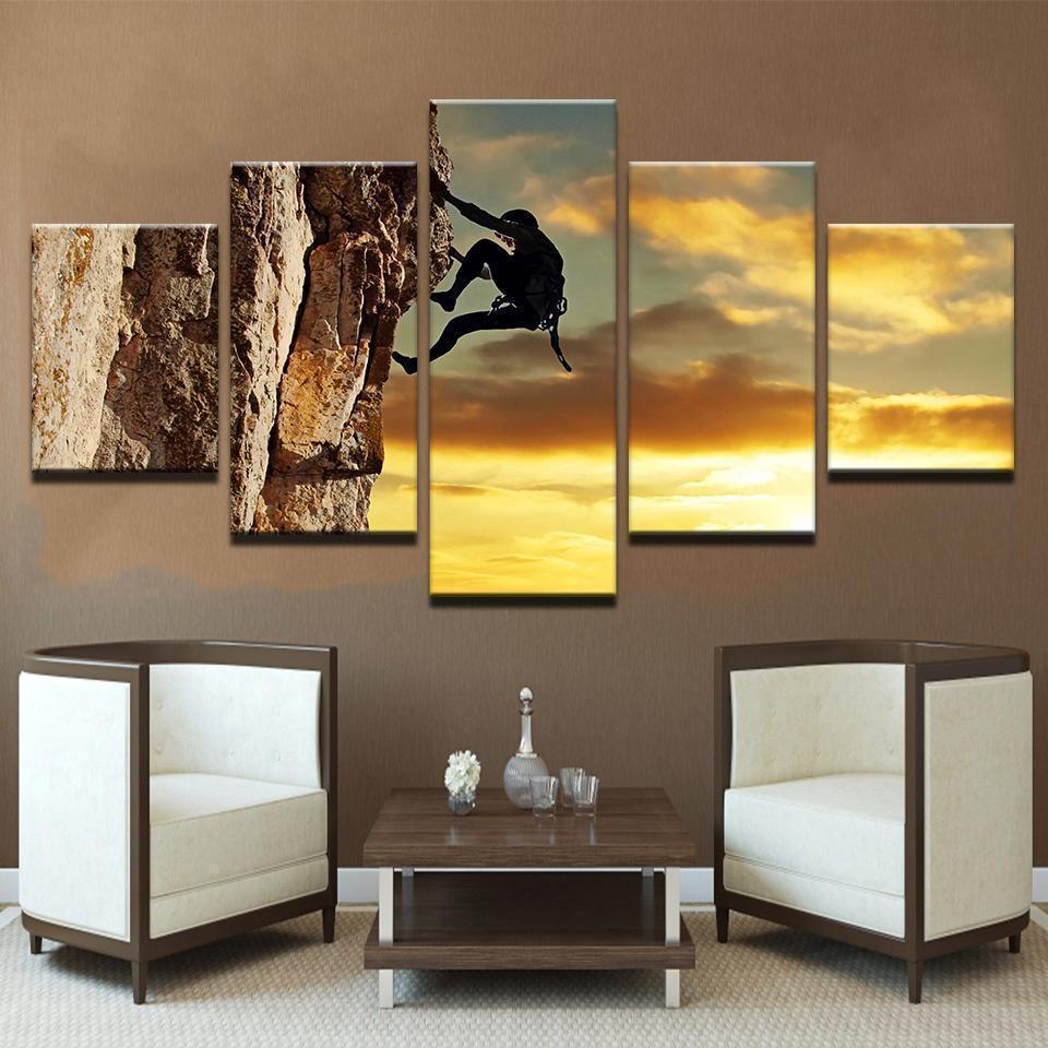 Mountain Rock Climbing Sport Canvas Wall Art