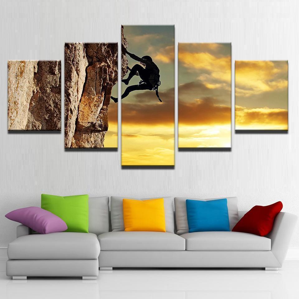 Mountain Rock Climbing Sport Canvas Wall Art