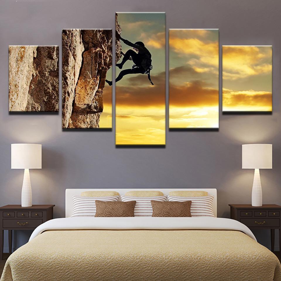 Mountain Rock Climbing Sport Canvas Wall Art