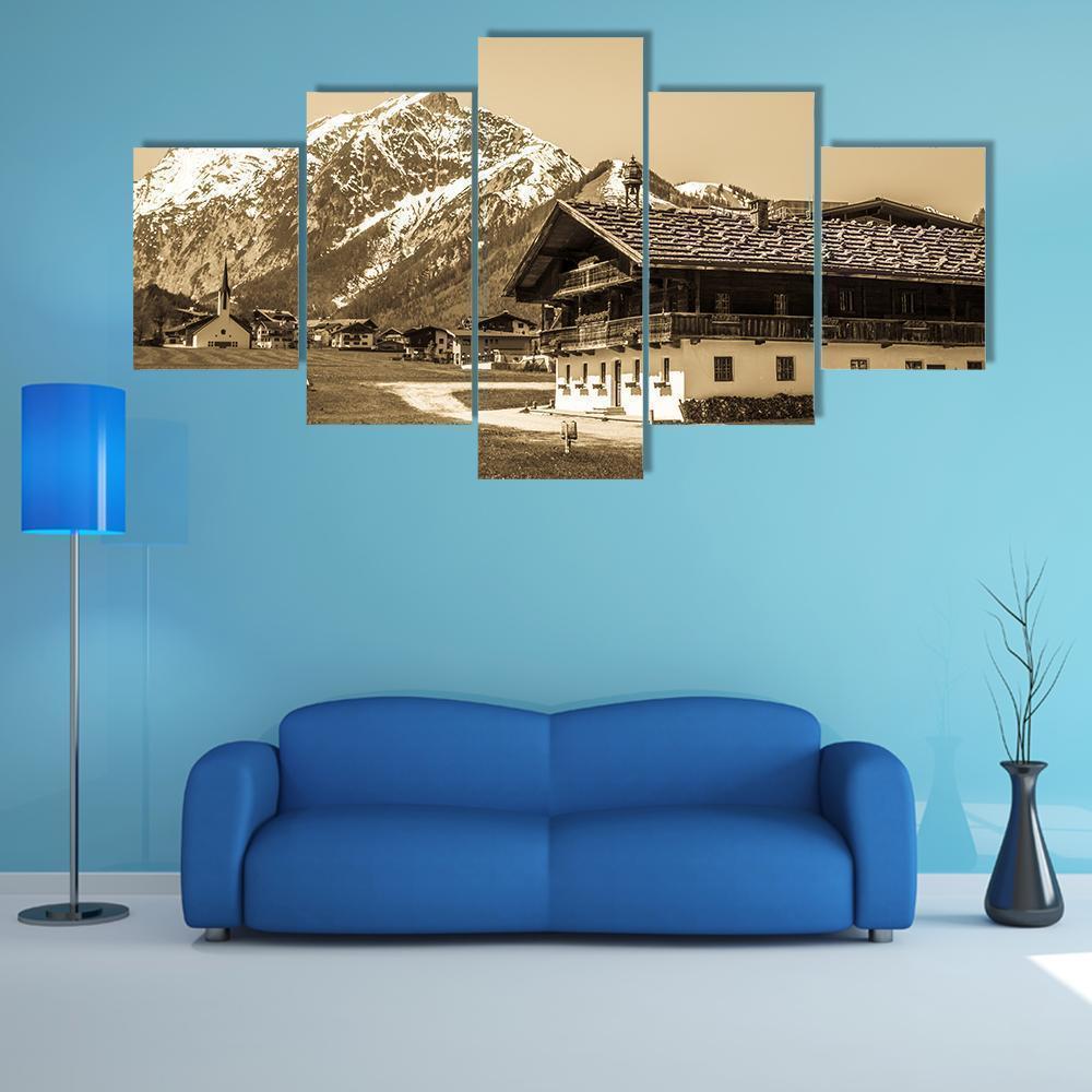 Mountain Village Pertisau In Austria Nature Canvas Wall Art