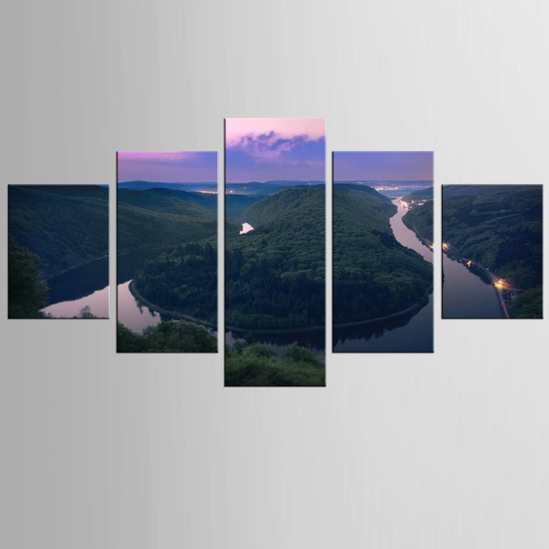 Mountains And Rivers Canvas Wall Art