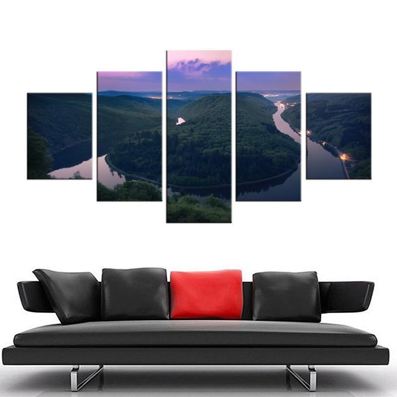 Mountains And Rivers Canvas Wall Art
