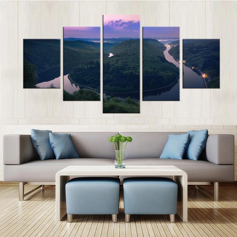 Mountains And Rivers Canvas Wall Art