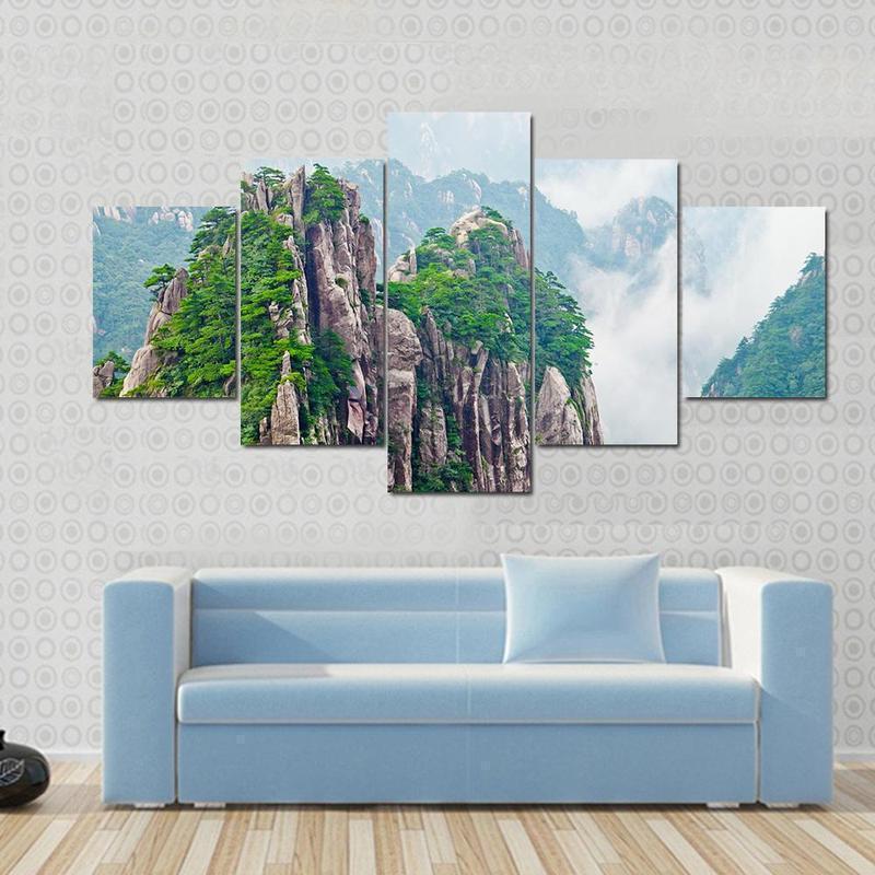 Mountains Huangshan In China Nature Canvas Wall Art