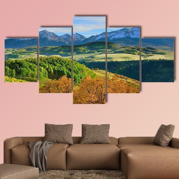 Mountains Of Colorado During Foliage Season Nature Canvas Wall Art