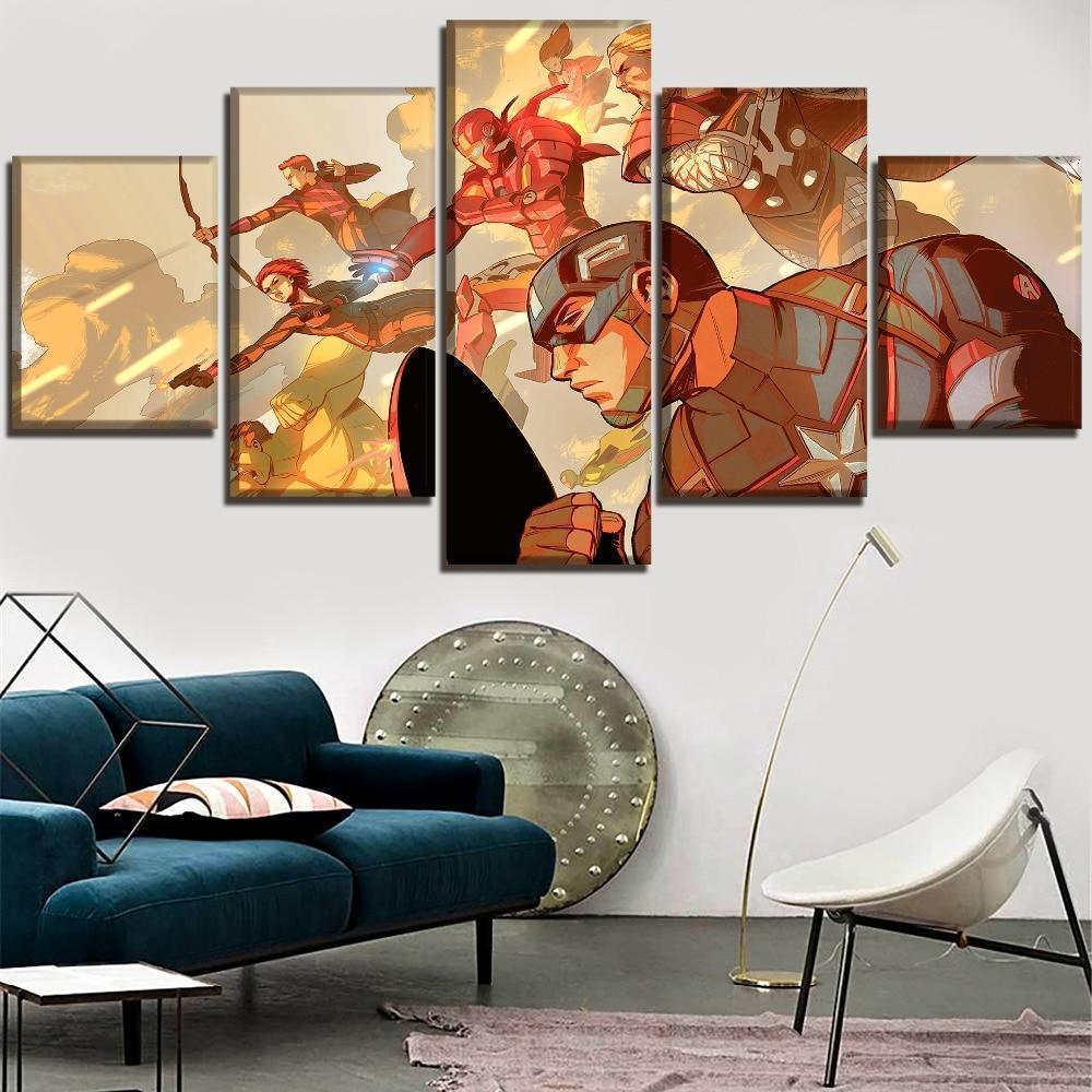Movie Avengers Artistic Comic Character Marvel Canvas Wall Art