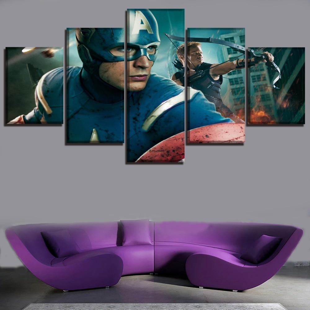 Movie The Avengers Captain America Marvel Canvas Wall Art