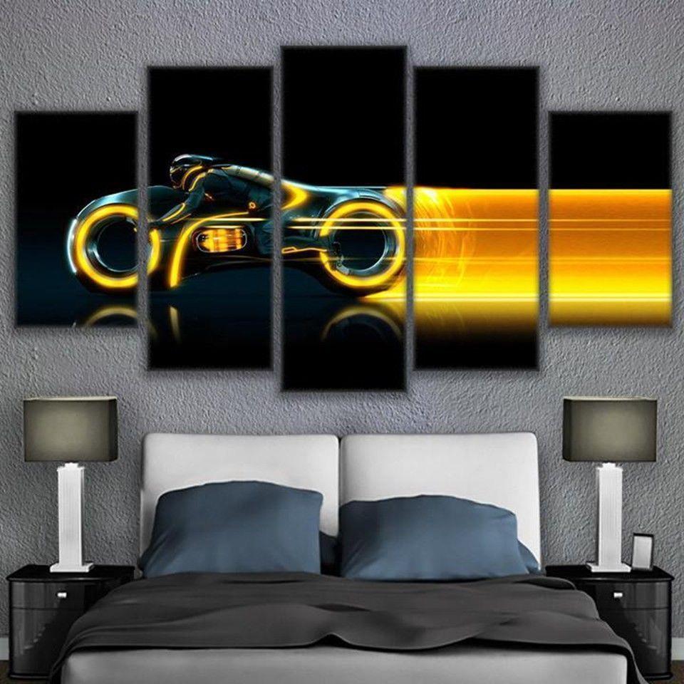 Movie Tron Motorcycle Movie Canvas Wall Art