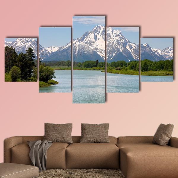 Mt. Moran At Oxbow Bend Nature Canvas Wall Art