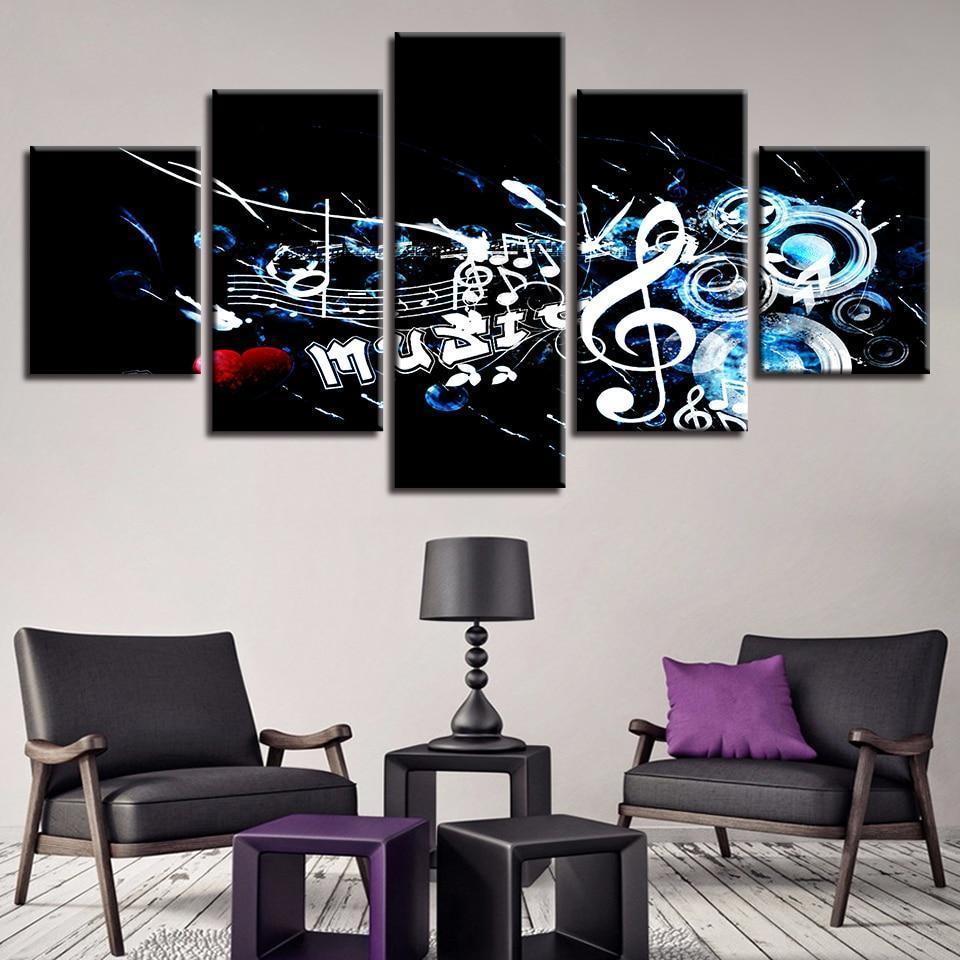 Musical Note Print Music Canvas Wall Art