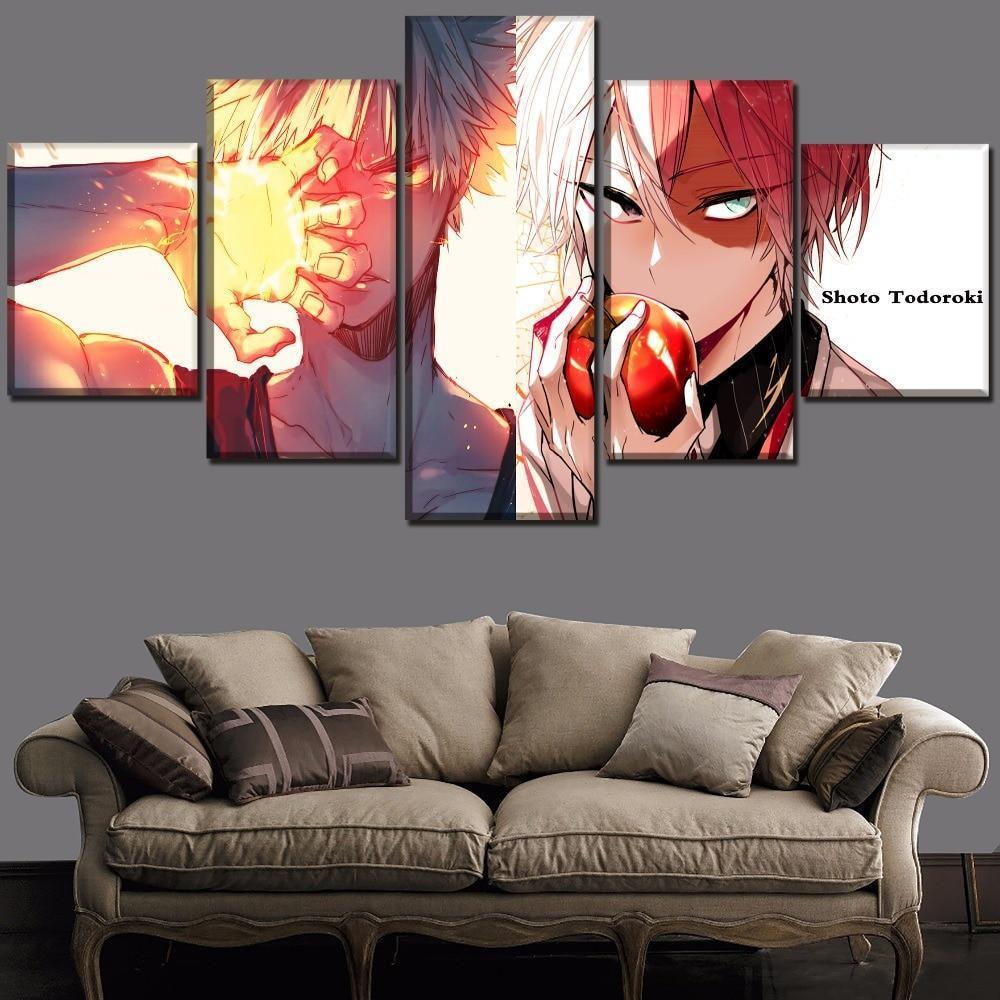 My Hero Academia Todoroki And Bakugo Anime Canvas Wall Art