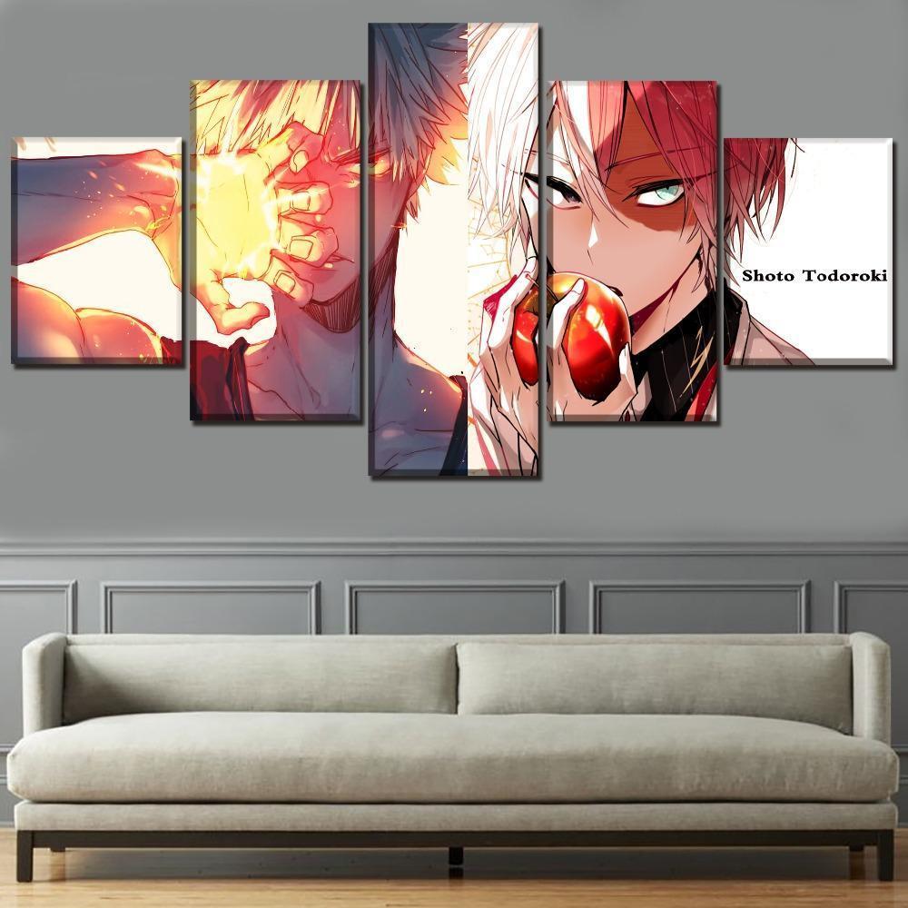 My Hero Academia Todoroki And Bakugo Anime Canvas Wall Art
