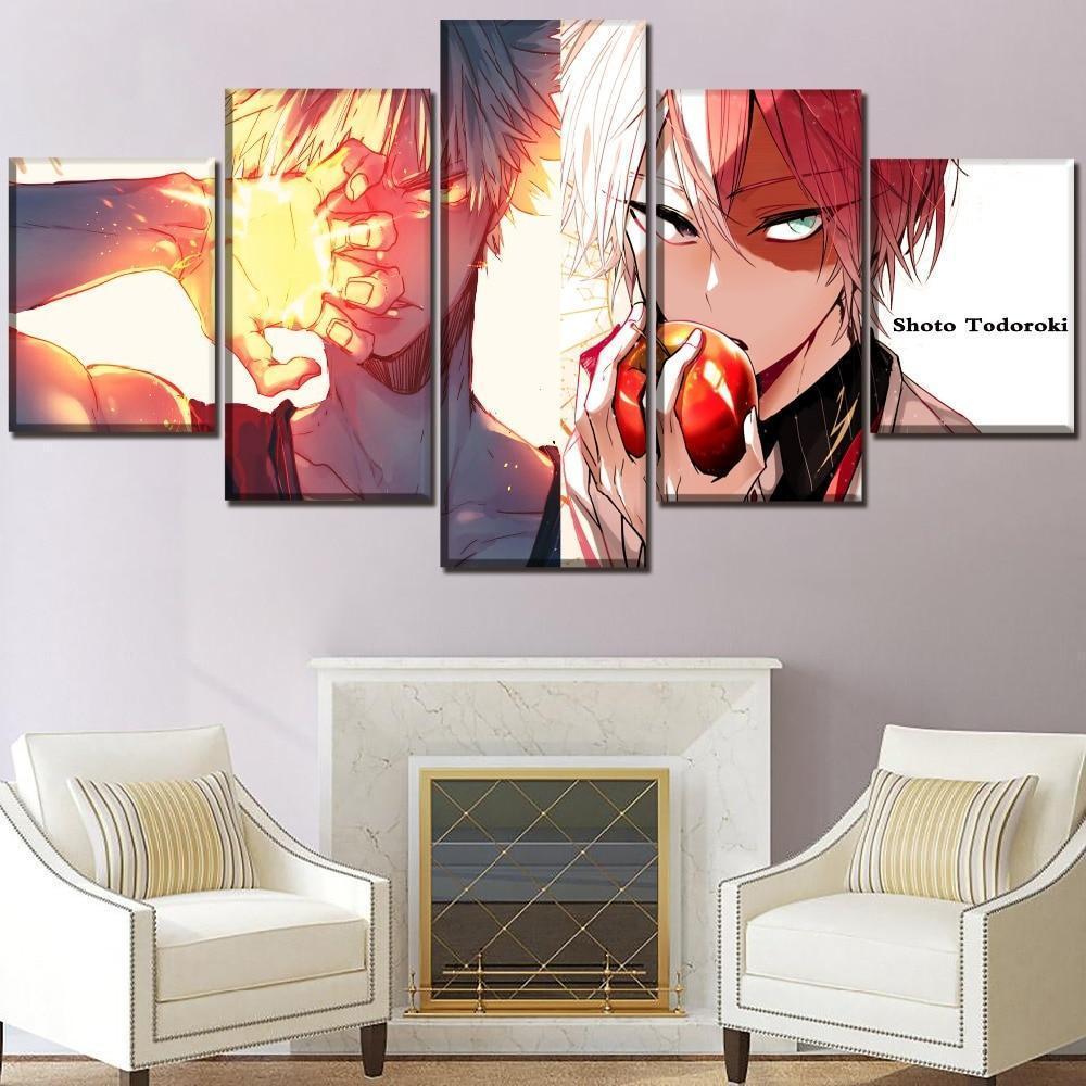 My Hero Academia Todoroki And Bakugo Anime Canvas Wall Art
