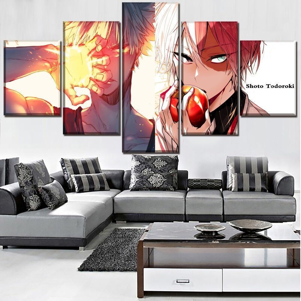 My Hero Academia Todoroki And Bakugo Anime Canvas Wall Art