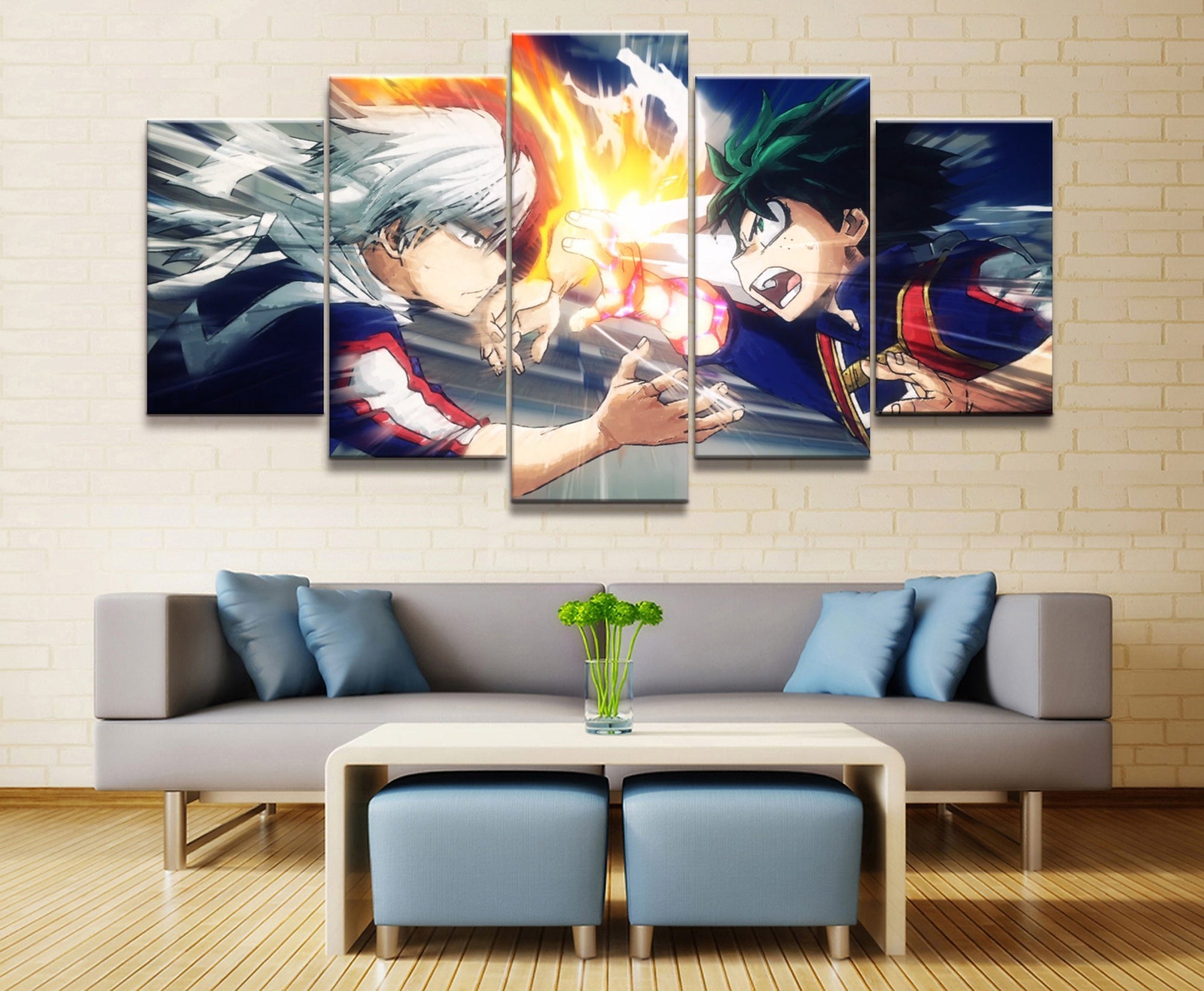 My Hero Academia Todoroki And Midoriya 1 Anime Canvas Wall Art