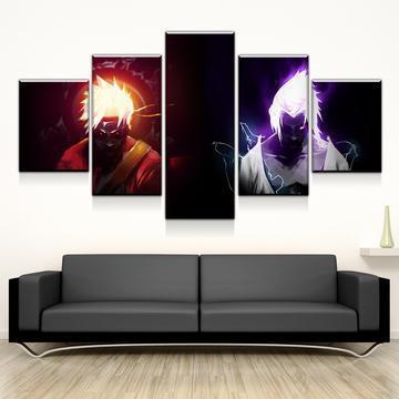 Naruto And Sasuke Lightning Anime Canvas Wall Art